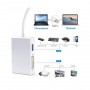 DrPhone 4 in 1 HUB – USB-Type C naar VGA + 4K DVI + 4K HDMI & USB – Zilver