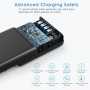 DrPhone WL6 DELUXE- 6-poorten Multipoort Oplader - 80W - USB-laadstation – Qualcomm QC 3.0 & USB-C PD 3.0 & USB 2.0 – Zwart