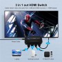 DrPhone HS7 8K@60Hz HDMI 2.1 Switch - HDMI Switch 3 IN 1 OUT – 48Gbps – HDCP 2.3 - HDR - VRR