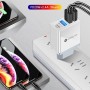 DrPhone HALO6 DELUXE - 20W 4 USB Poorten Snel Lader – USB-C PD 3.0/ - Thuislader- 5V 3A / 9V 2.2A - Universeel – Wit