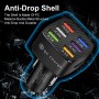 DrPhone QC11 48W 6-poorts USB Snelle Autolader – 1 X QC3.0 - Qualcomm 3.0 - 6 multipoort USB-oplader – Universeel - Zwart