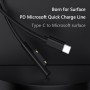 DrPhone SPA2 - USB-C naar Surface Kabel - 15V3A Power Delivery – 1.5M - Zwart