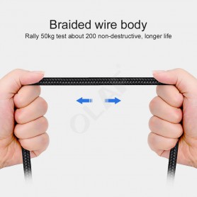 DrPhone D9 Lightning Double 90° Angled Nylon Braided 2.4A Cable – 2 Metres - Data Synchronisation & Fast Charging – Black
