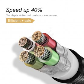DrPhone D9 Lightning Double 90° Angled Nylon Braided 2.4A Cable – 2 Metres - Data Synchronisation & Fast Charging – Black