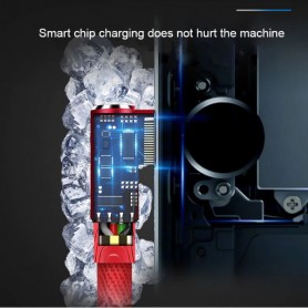 DrPhone D9 Lightning Dubbele 90° Haakse Nylon Gevlochten 2.4A kabel – 2 Meter -Datasynchronisatie & Snel opladen – Zwart