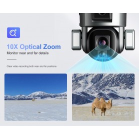 DrPhone SolarX - 2,4GHz - Camera – 4K UHD 8MP – 10X Zoom – Pan / Tilt – Zonne Energie – Audio – Beveiligingscamera