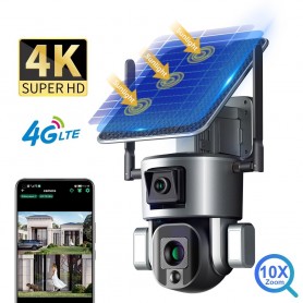 DrPhone SolarX - 2,4GHz - Camera – 4K UHD 8MP – 10X Zoom – Pan / Tilt – Zonne Energie – Audio – Beveiligingscamera