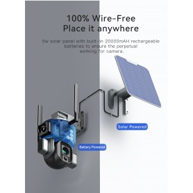 DrPhone SolarX - 2,4GHz - Camera – 4K UHD 8MP – 10X Zoom – Pan / Tilt – Zonne Energie – Audio – Beveiligingscamera