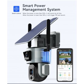 DrPhone SolarX - 2,4GHz - Camera – 4K UHD 8MP – 10X Zoom – Pan / Tilt – Zonne Energie – Audio – Beveiligingscamera