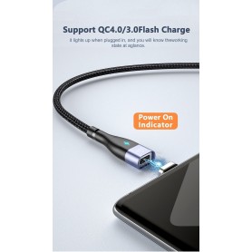DrPhone ECHO2 - USB-C naar USB-C Magnetische Nylon Gevlochten Kabel - 60W 20V 3A – QC4.0/3.0 – 0.5 meter – Groen