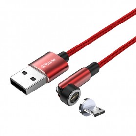 DrPhone iONIC - 540º Roterende Magnetische Kabel - 3A - Voor Lightning - 480Mbp/s Data Transmissie - 2 Meter – Zwart