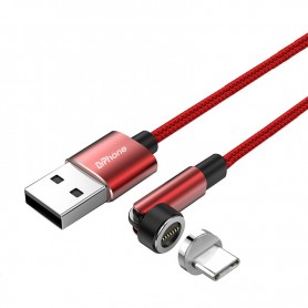 DrPhone iONIC - 540º Roterende Magnetische Kabel - 3A - Voor Lightning - 480Mbp/s Data Transmissie - 2 Meter – Zwart