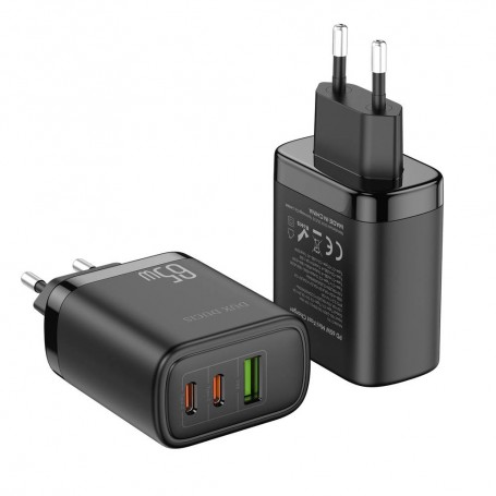 DrPhone WL13 - Krachtige Mini 65W Wand Lader - Oplader voor Laptop / Tablet - 2x USB-C / 1x USB - Power Delivery Quick Charge
