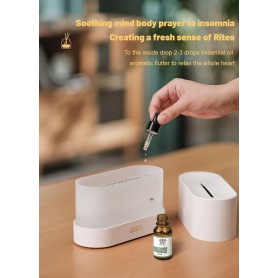 DrPhone Atmosphere1 – Aroma Luchtbevochtiger – Stille Rustgevende Luchtbevochtiger Met Ledverlichting - Wit