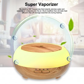 DrPhone Atmosphere2 - Aroma Luchtbevochtiger – Met Ledverlichting – Met Spraakbediening en Timingfunctie – Wit / Lichte Houtnerf