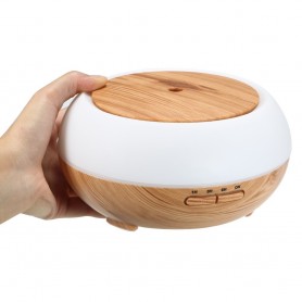 DrPhone Atmosphere2 - WiFi Luchtbevochtiger - Humidifier – Met LED / Spraak Bediening (Google/Alexa) – Houtnerf/Wit