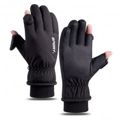 DrPhone H-Range2 Touchscreen Warme Handschoenen Winter - Waterdicht - Winddicht - Anti-Slip - Maat M - Open Vingers - Zwart