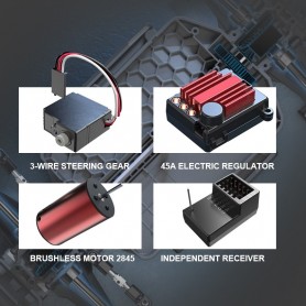 DrPhone RCX4 - RC 1:16 Auto 4WD – 55 km/h Bestuurbare Hyper Buggy – 4WD Buggy Met 2,4GHZ Controller – Rood