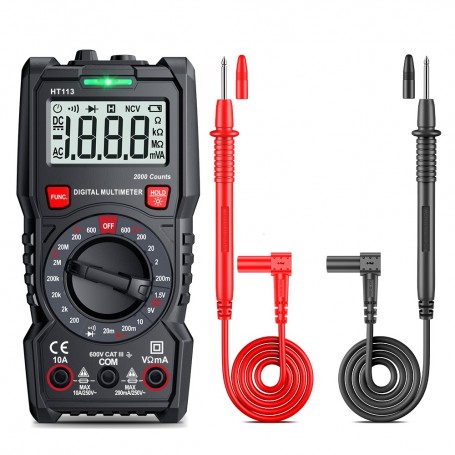 DrPhone SM2 Digitale Multimeter - Digitale display & Achtergrondverlichting – AC/DC 600V - Zwart
