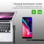 DrPhone D9 Lightning Dubbele 90° Haakse Nylon Gevlochten 2.4A kabel – 1 Meter -Datasynchronisatie & Snel opladen – Zwart