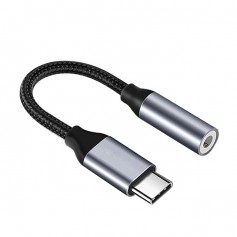 DrPhone AD3 USB C naar 3,5 mm audio adapter met ingebouwde DAC - DAC-kabel – Geschikt voor o.a Samsung S21/22/23 etc
