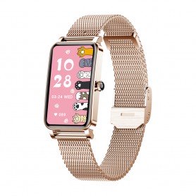 DrPhone Ai Hydro2 Smartwatch - Vrouwen / Dames Horloge – Hartslag / Bloeddruk & Zuurstof – Menstruatie- en meer - Rosegold