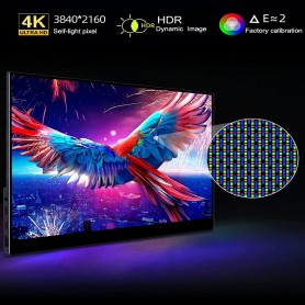 Elementkey GenX4 – OLED 13.3 Inch Draagbare Monitor – Touchscreen – Ingebouwde Standaard – Meegeleverde Hoes - Zwart