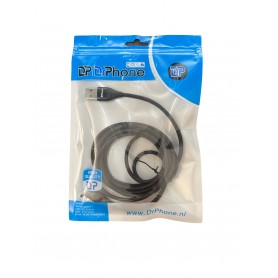 DrPhone USLION 2 Meter - Magnetische Gevlochten 3A Lightning Kabel - Oplaadkabel - Qualcomm 3.0 – Data + Oplaad - Zwart