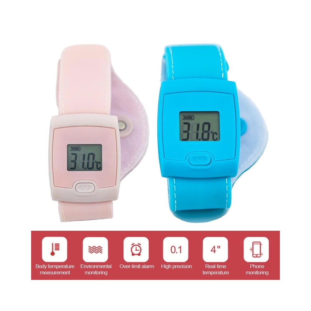 DrPhone JRL003 LCD Bluetooth thermometer Armband voor baby / kind