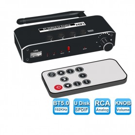 DrrPhone DAAC4 192kHz DAC Digitaal naar Analoog Converter met Bluetooth V5.0 – USB - SPDIF naar stereo L/R en 3,5 mm