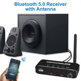 DrrPhone DAAC4 192kHz DAC Digitaal naar Analoog Converter met Bluetooth V5.0 – USB - SPDIF naar stereo L/R en 3,5 mm