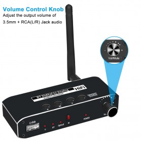 DrrPhone DAAC4 192kHz DAC Digitaal naar Analoog Converter met Bluetooth V5.0 – USB - SPDIF naar stereo L/R en 3,5 mm