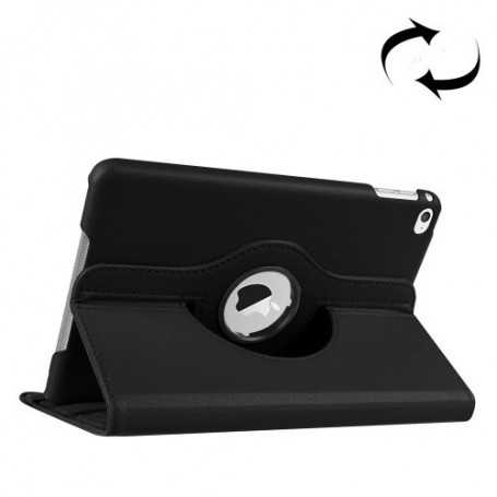DrPhone Draaibare 360° PU Lederen Cover iPad Mini 4/5 Zwart