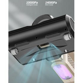 DrPhone MiteMaster Pro – 2 In 1 Draadloze Mijtstofzuiger – 8000 PRM – 14000 PA Zuigkracht – HEPA Filter – Wit/Grijs