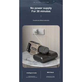 DrPhone MiteMaster Pro – 2 In 1 Draadloze Mijtstofzuiger – 8000 PRM – 14000 PA Zuigkracht – HEPA Filter – Wit/Grijs