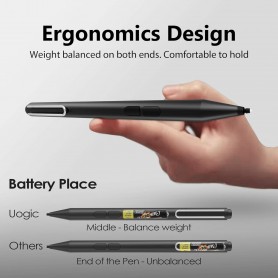 DrPhone Pro Logic 3 – Active Stylus Pen – Ergonomisch – Draagbaar – 1024 Druk Gevoeligheid – Palm Afwijzing - Zilver
