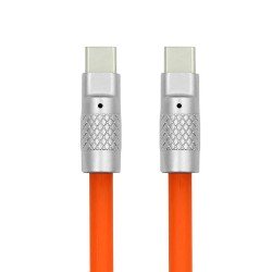 DrPhone LSC - USB-C naar USB-C – 120W 6A - Siliconen kabel - Snel opladen + Data - Oranje – 2M / 2 Meter