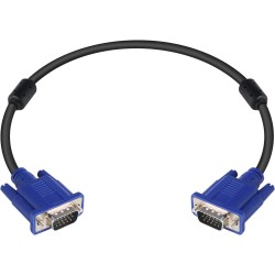 DrPhone HNV5 VGA-naar-VGA-kabel - HD15 mannelijk naar mannelijk met dubbele magnetische ring – 1080P - 0.5M  - Zwart/Blauw