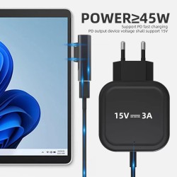 DrPhone SPA5 Surface Connector naar USB-C-oplaadadapter- PD Snel Opladen – Ondersteuning tot 102W – Magnetische Power Adapter