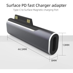 DrPhone SPA5 Surface Connector naar USB-C-oplaadadapter- PD Snel Opladen – Ondersteuning tot 102W – Magnetische Power Adapter