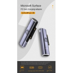 DrPhone SPA5 Surface Connector naar USB-C-oplaadadapter- PD Snel Opladen – Ondersteuning tot 102W – Magnetische Power Adapter