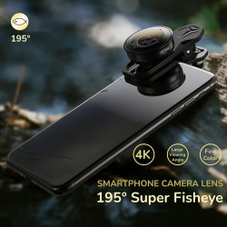 DrPhone APX12 Super Fisheye-lens 195 graden – Cameralens – Fotografielens - HD Smartphone- Zwart
