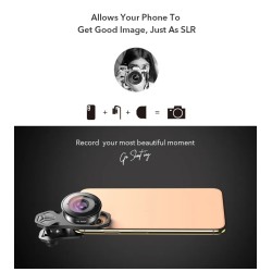 DrPhone APX12 Super Fisheye-lens 195 graden – Cameralens – Fotografielens - HD Smartphone- Zwart